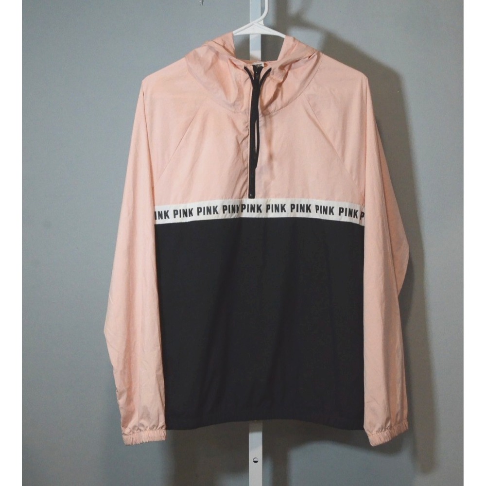 Victoria Secret's Size XS "Pink" Brand 1/4 Zip Hoodie Long Raglan Sleeves